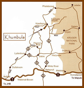 Map to Khumbula Lodge